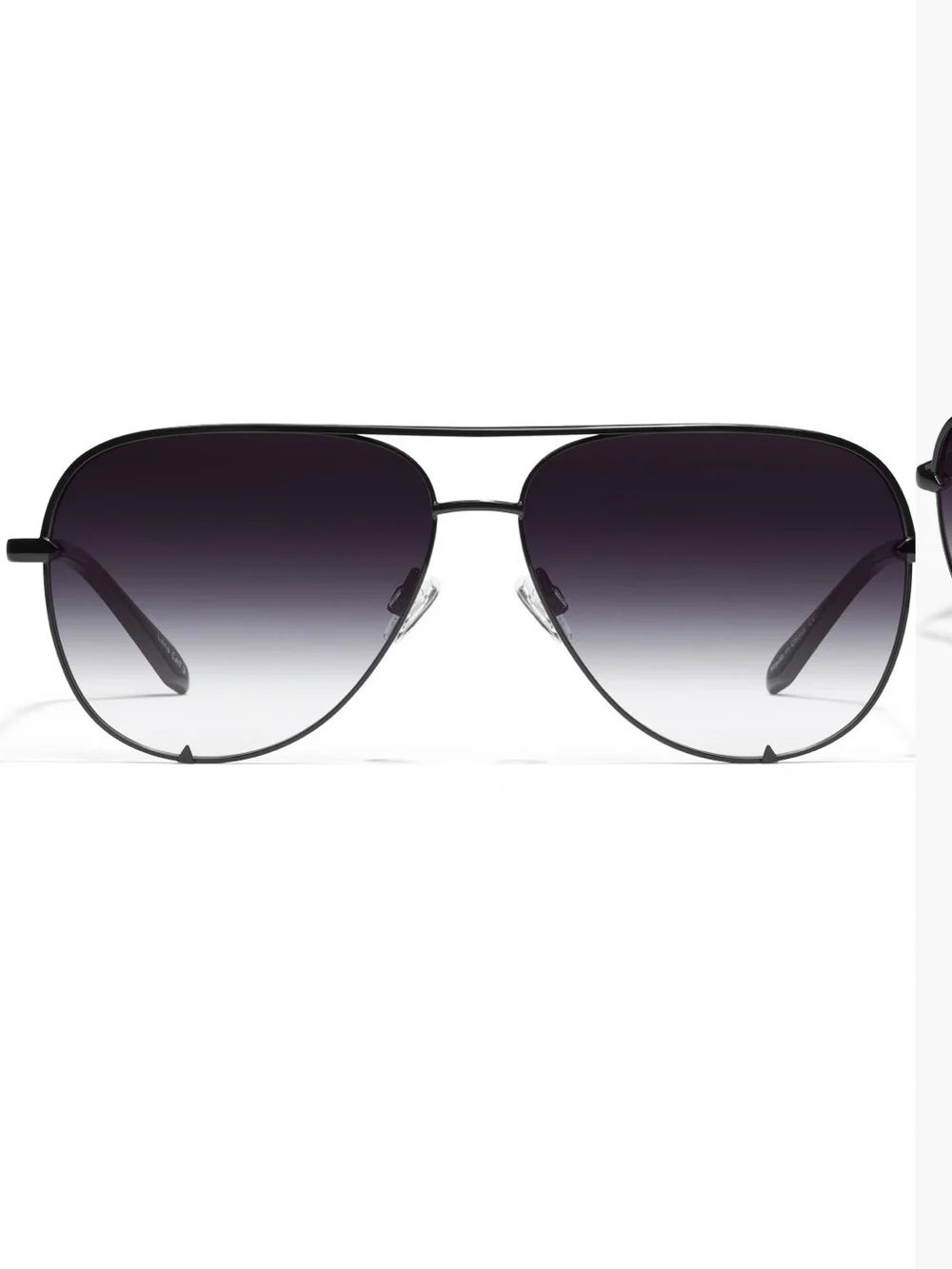 Quay “HIGH KEY “ Avaitor Black Sunglasses w/Gradient Smoke Lenses New